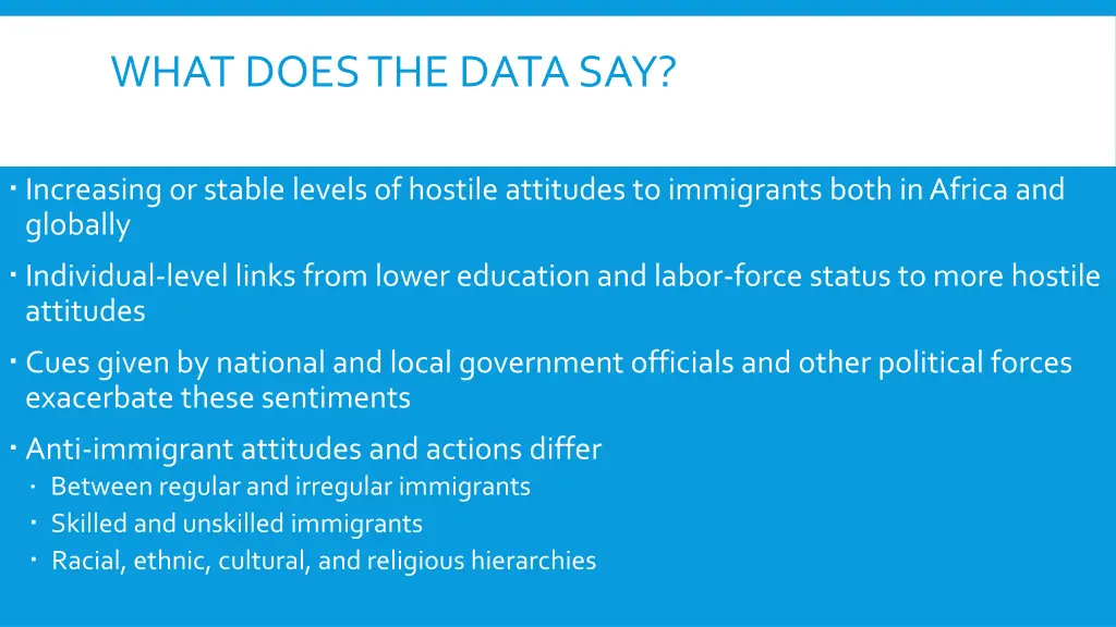 what does the data say