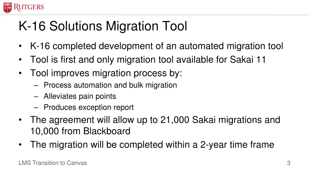 k 16 solutions migration tool