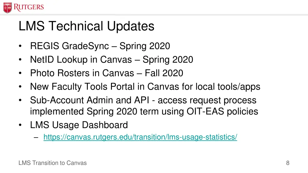 lms technical updates