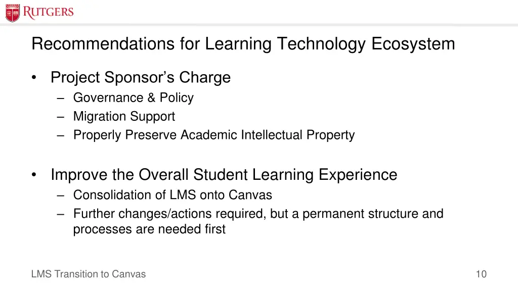 recommendations for learning technology ecosystem 1