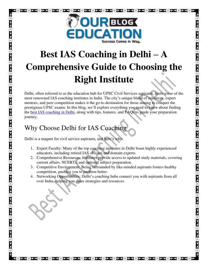 best ias coaching in delhi a comprehensive guide