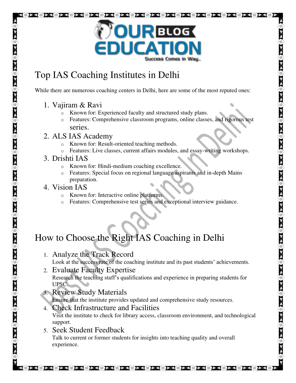 top ias coaching institutes in delhi