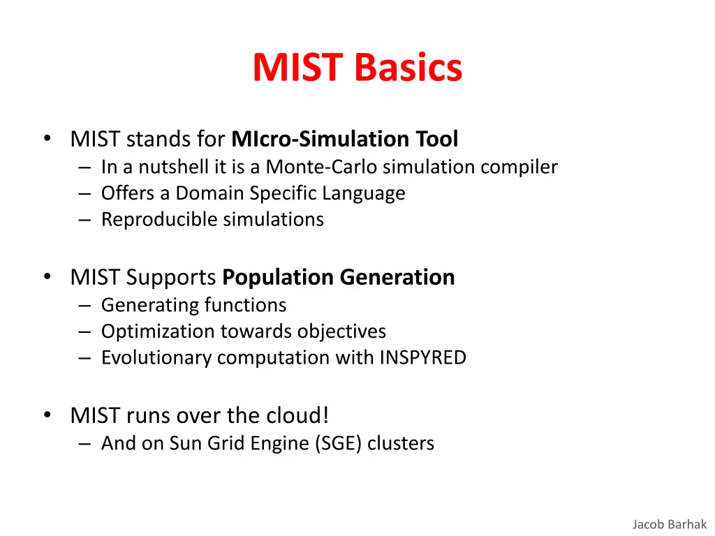 mist basics