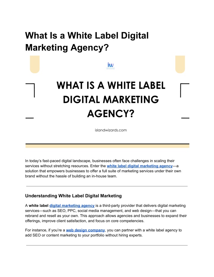 what is a white label digital marketing agency