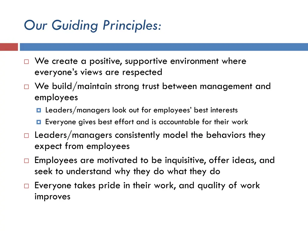 our guiding principles