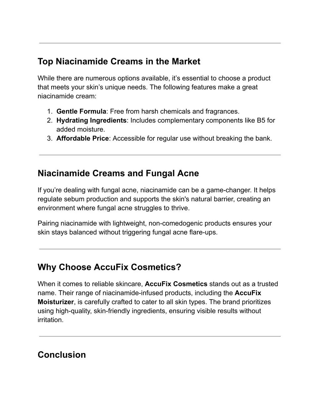 top niacinamide creams in the market