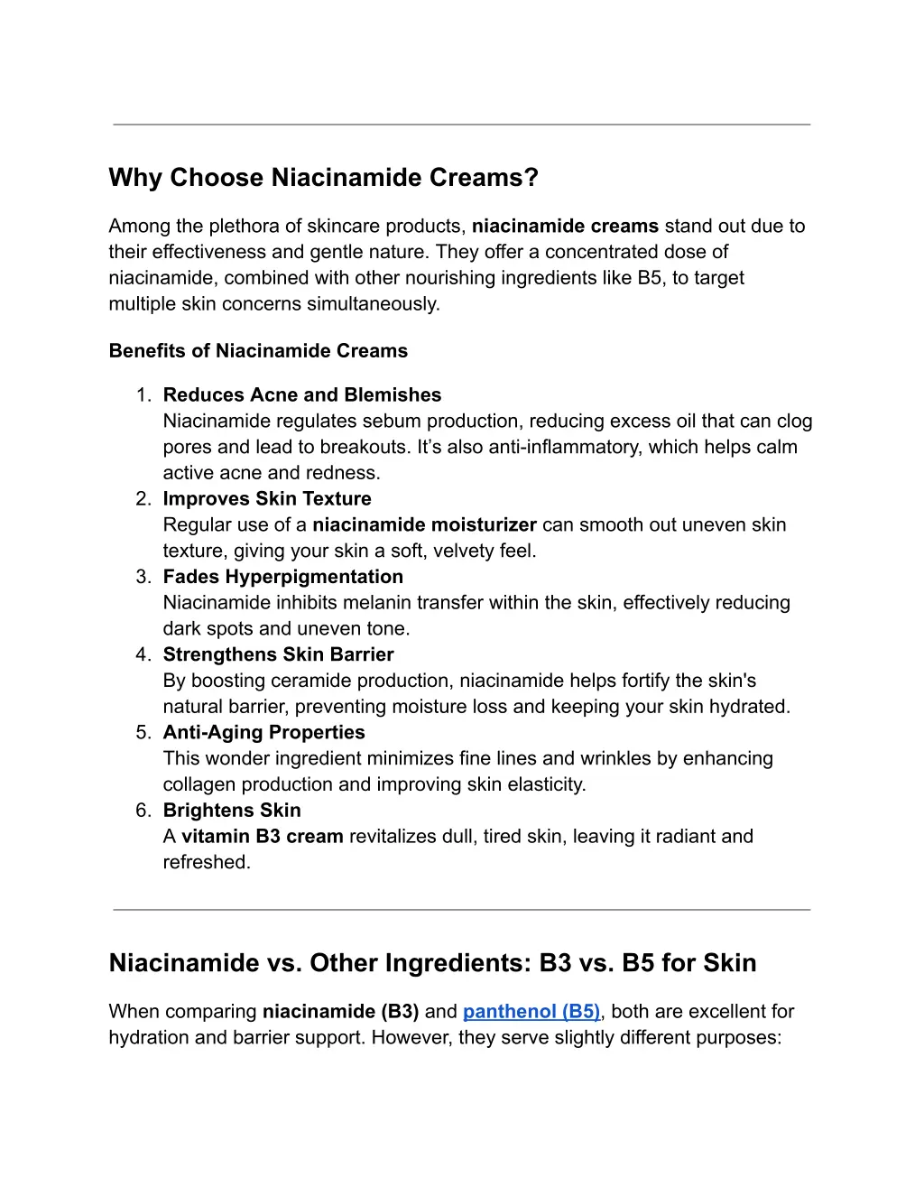 why choose niacinamide creams