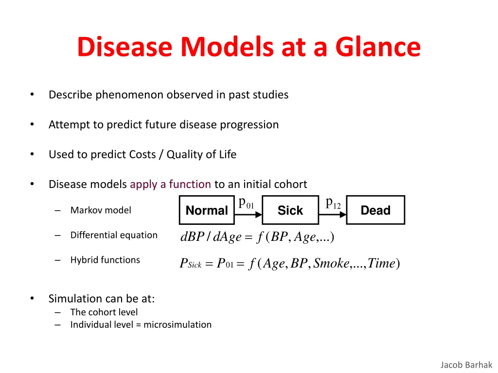 disease models at a glance