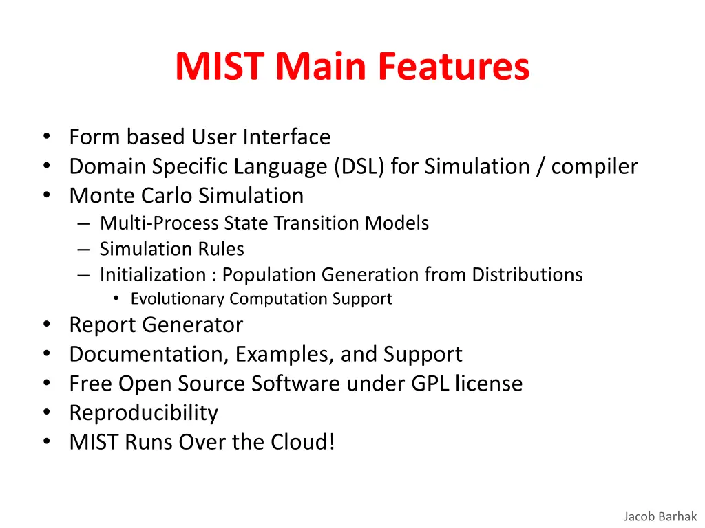 mist main features