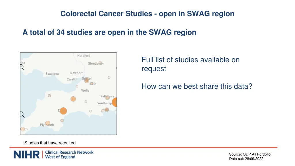 colorectal cancer studies open in swag region