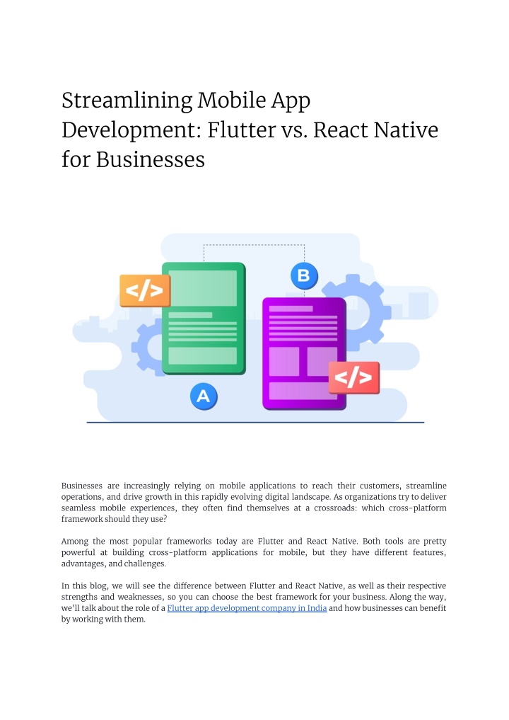 streamlining mobile app development flutter