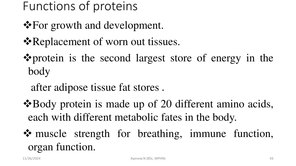 functions of proteins for growth and development