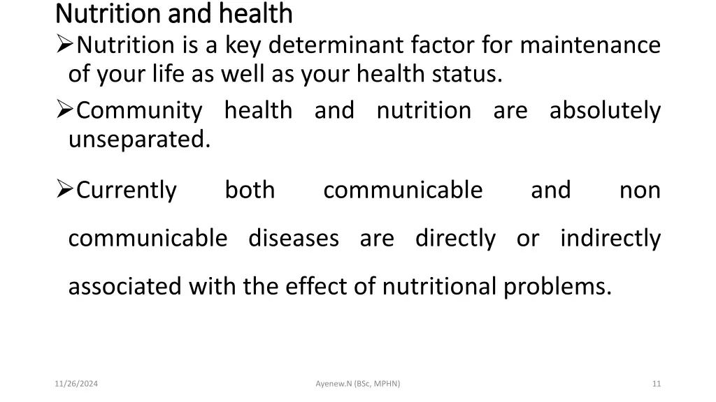 nutrition and health nutrition and health