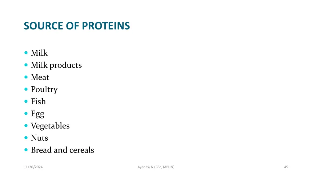 source of proteins