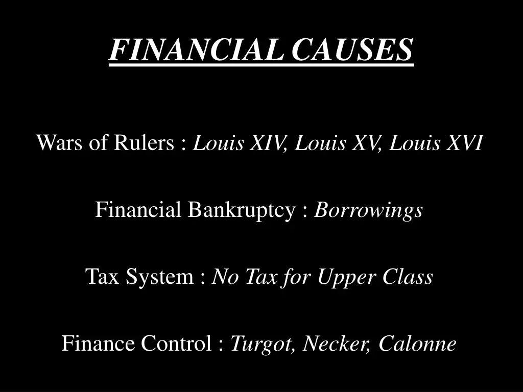 financial causes