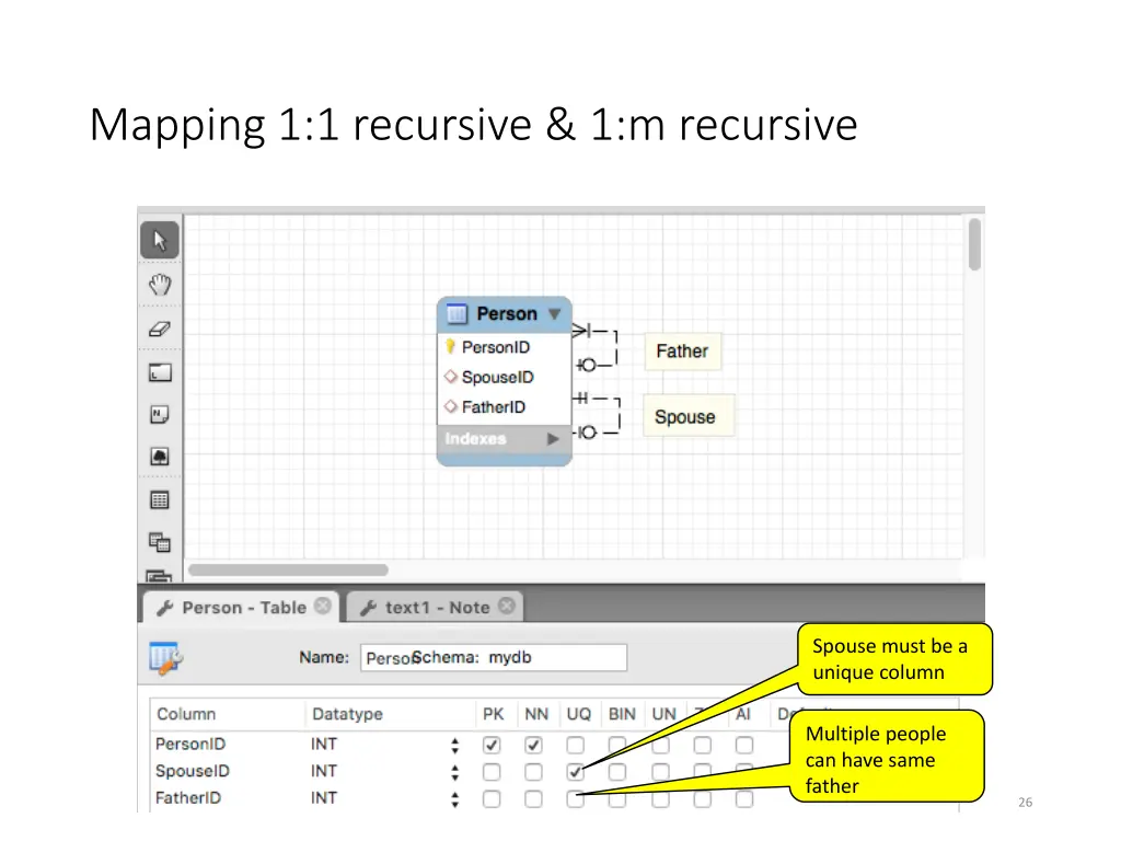 mapping 1 1 recursive 1 m recursive 1