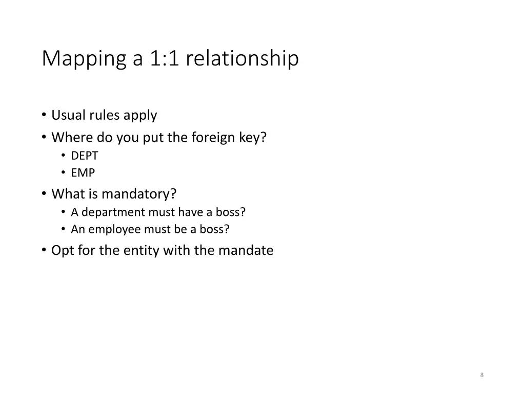 mapping a 1 1 relationship