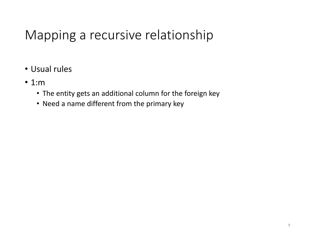 mapping a recursive relationship