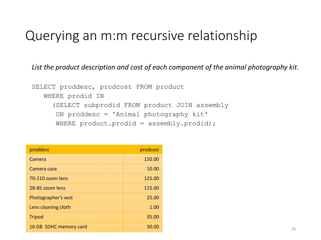 querying an m m recursive relationship 1