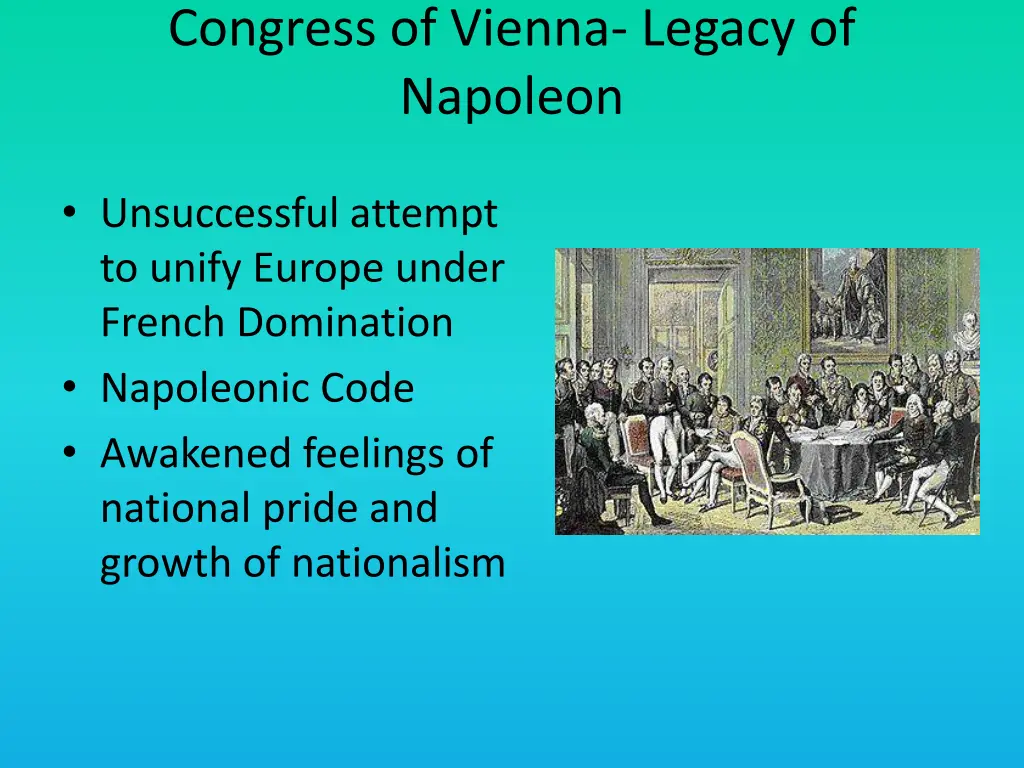 congress of vienna legacy of napoleon