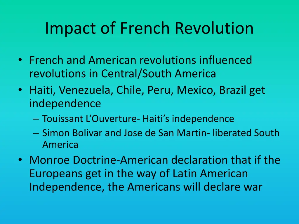 impact of french revolution