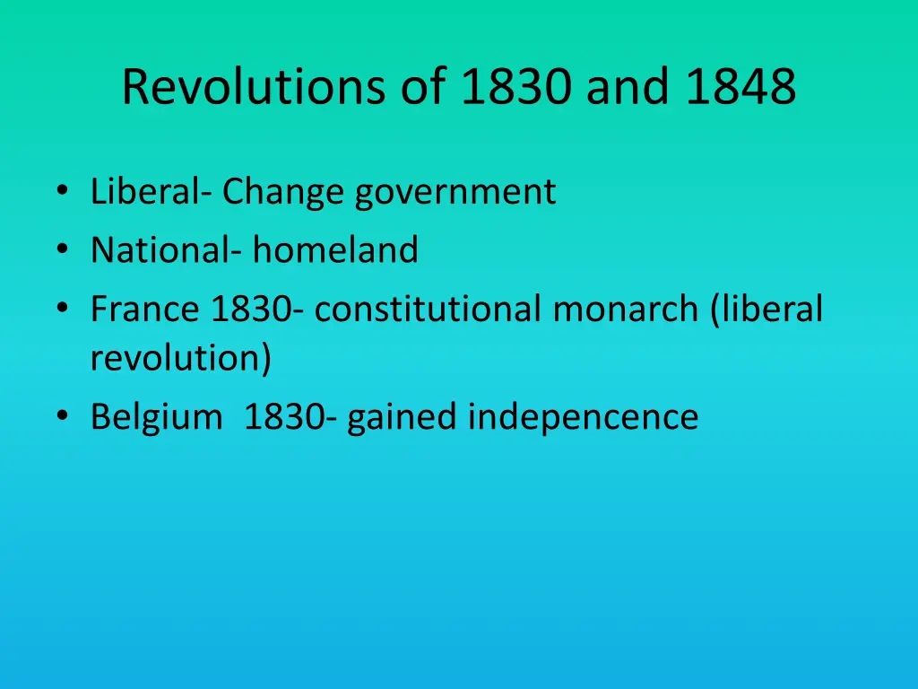 revolutions of 1830 and 1848