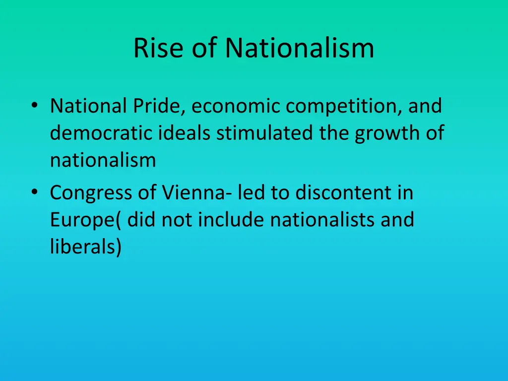 rise of nationalism