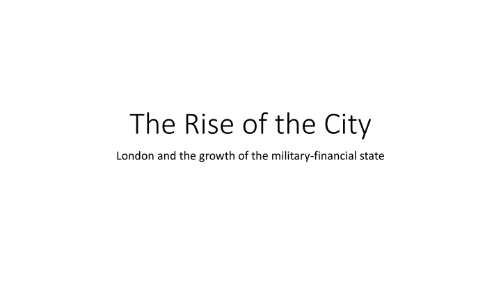 the rise of the city