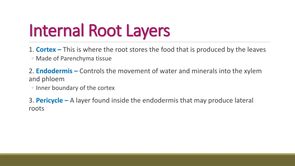 internal root layers internal root layers