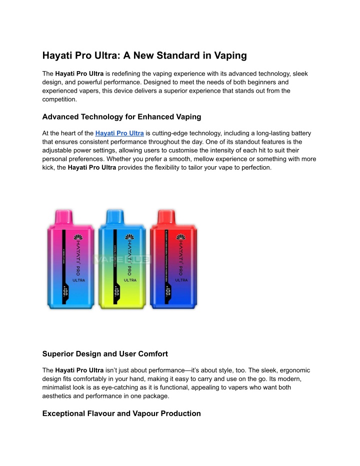 hayati pro ultra a new standard in vaping