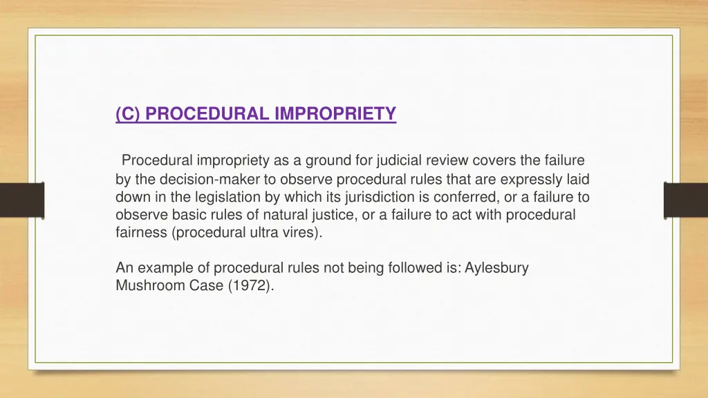 c procedural impropriety