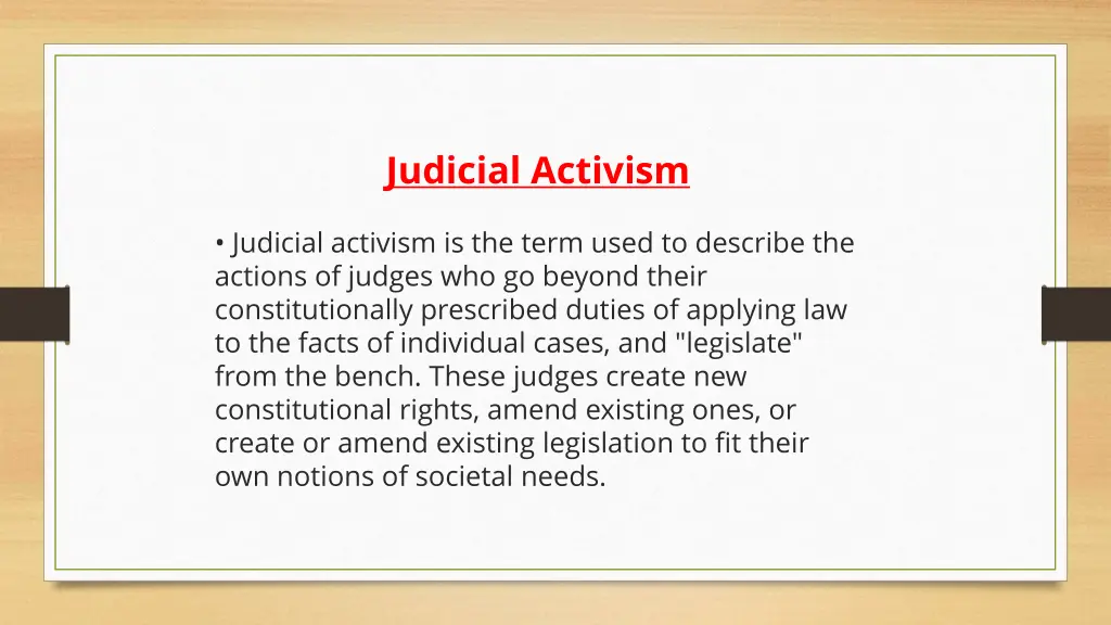 judicial activism