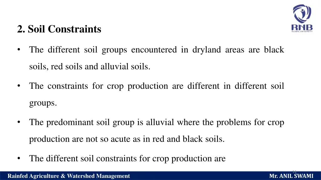 2 soil constraints