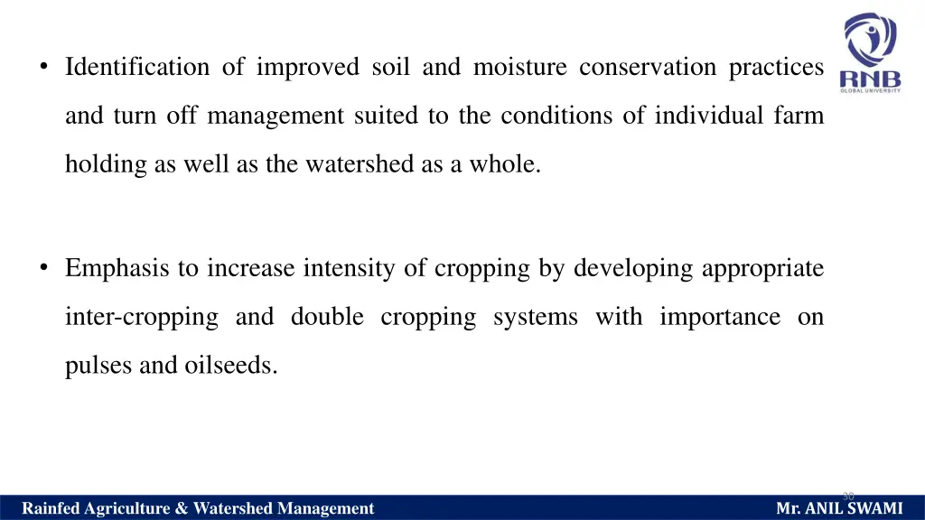 identification of improved soil and moisture