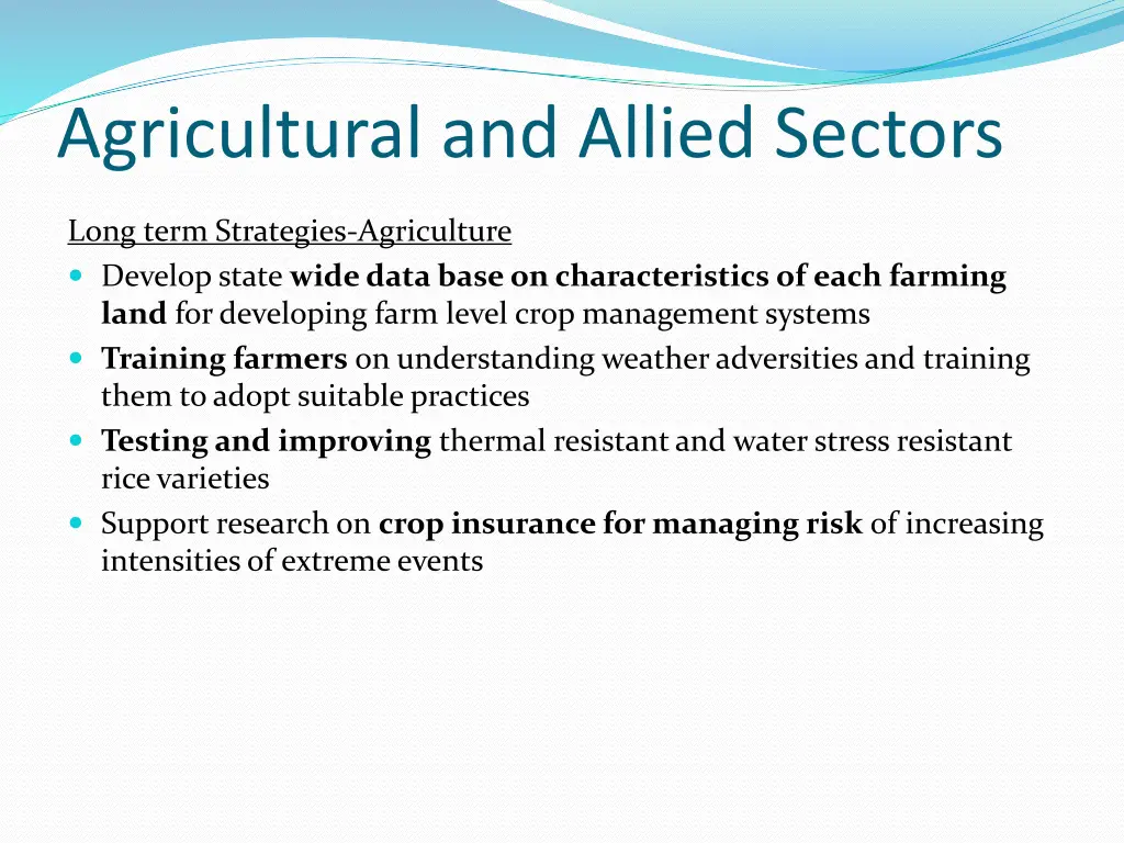 agricultural and allied sectors 2