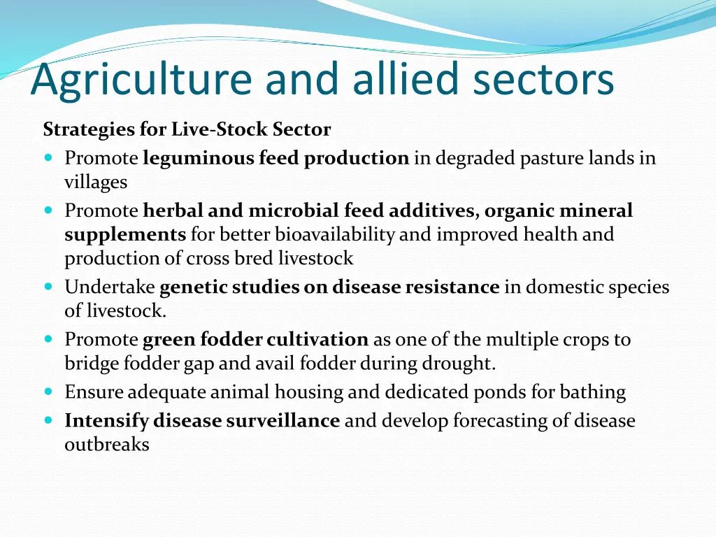 agriculture and allied sectors 2