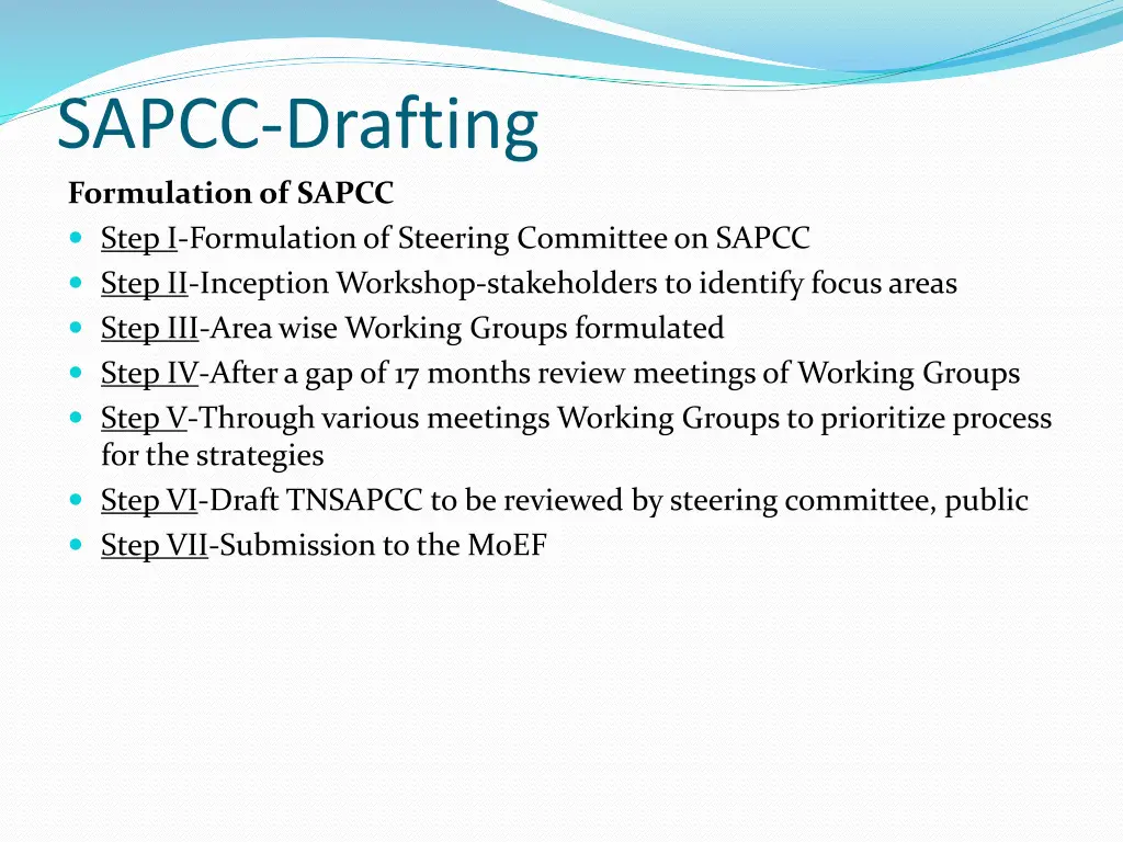 sapcc drafting formulation of sapcc step
