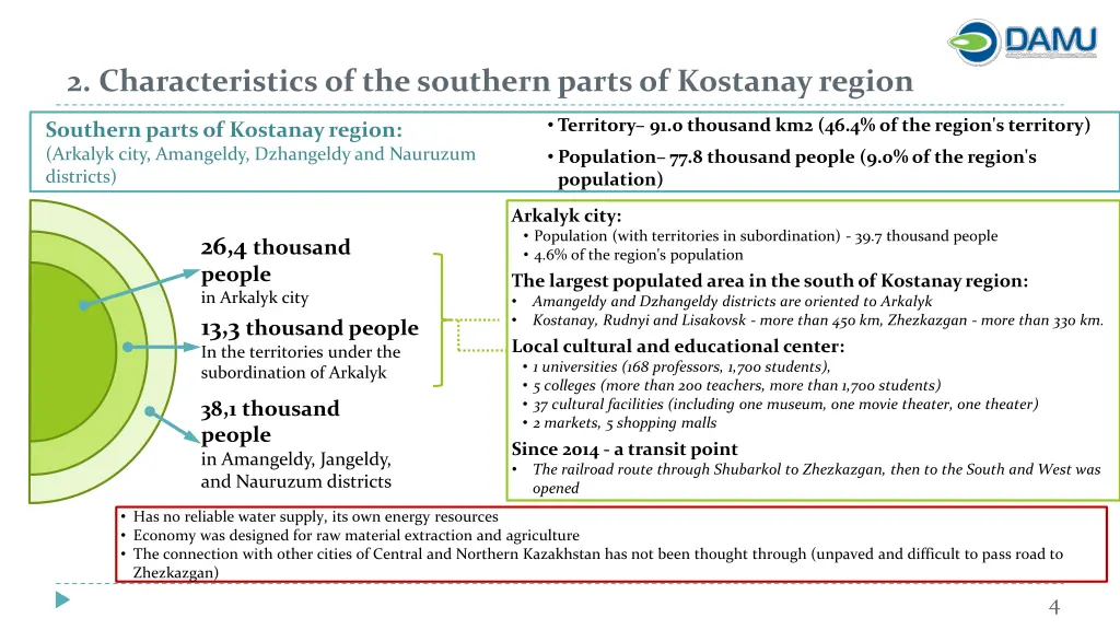 2 characteristics of the southern parts