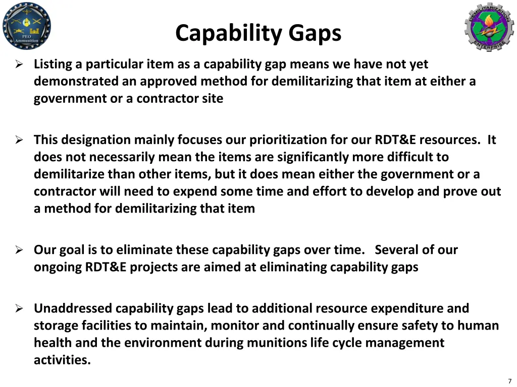 capability gaps