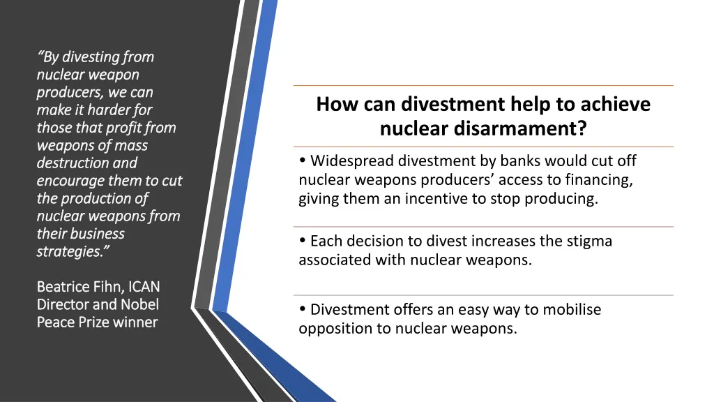 by divesting from by divesting from nuclear