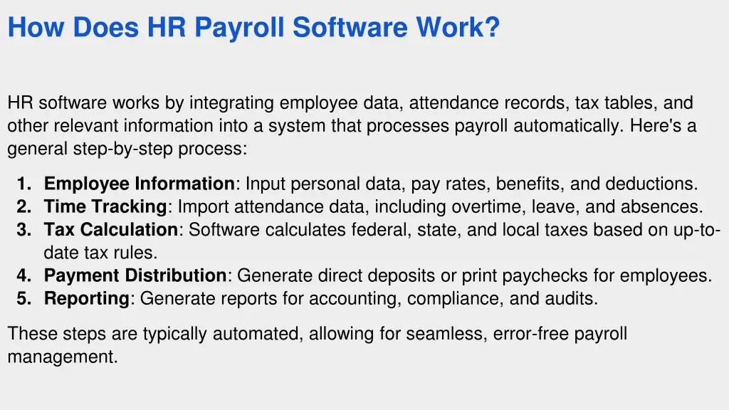 how does hr payroll software work