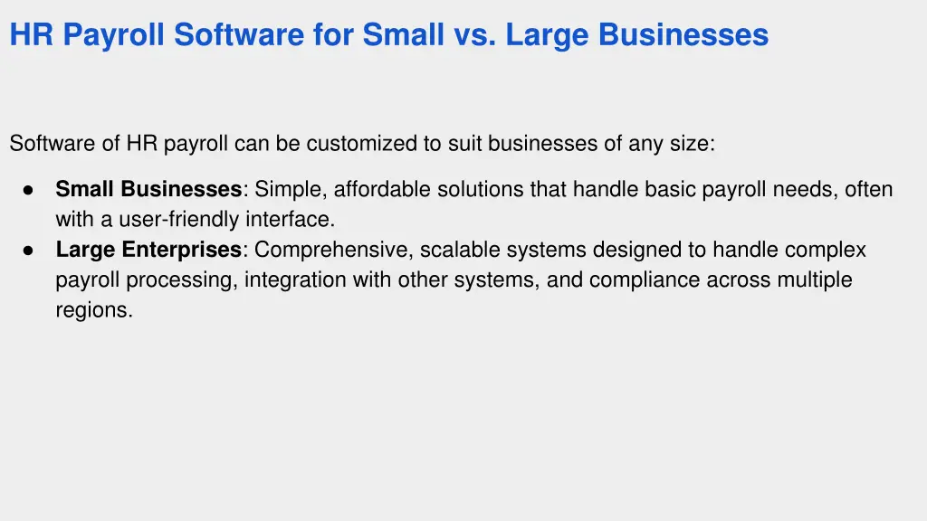 hr payroll software for small vs large businesses