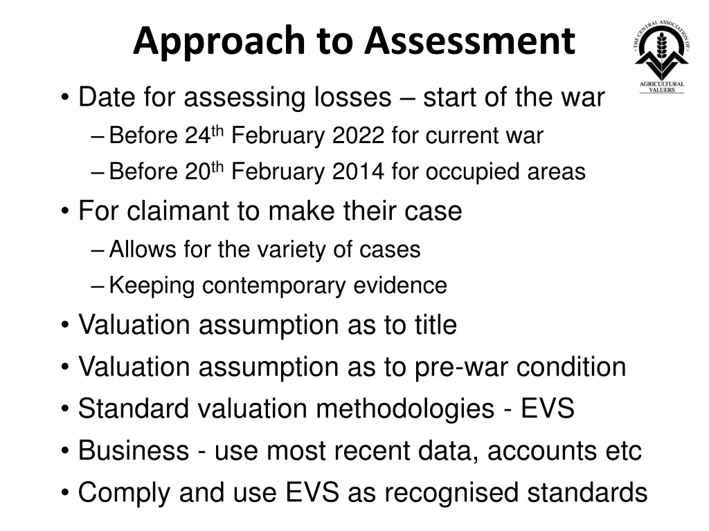 approach to assessment