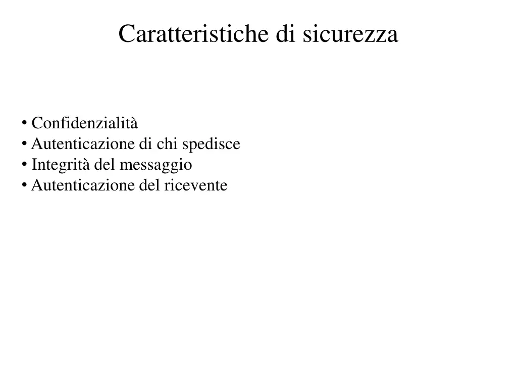 caratteristiche di sicurezza