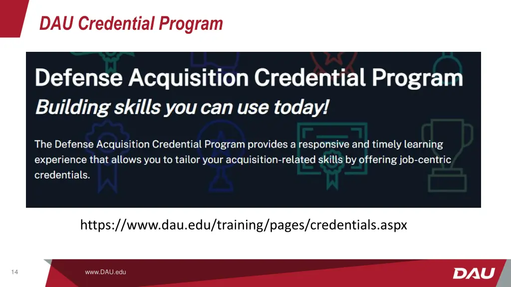 dau credential program