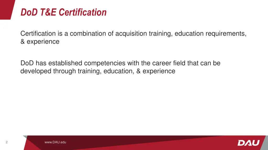 dod t e certification 1