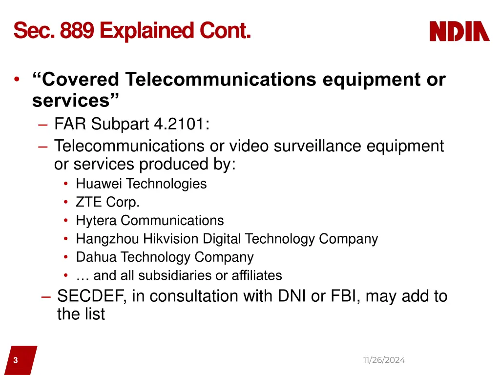 sec 889 explained cont