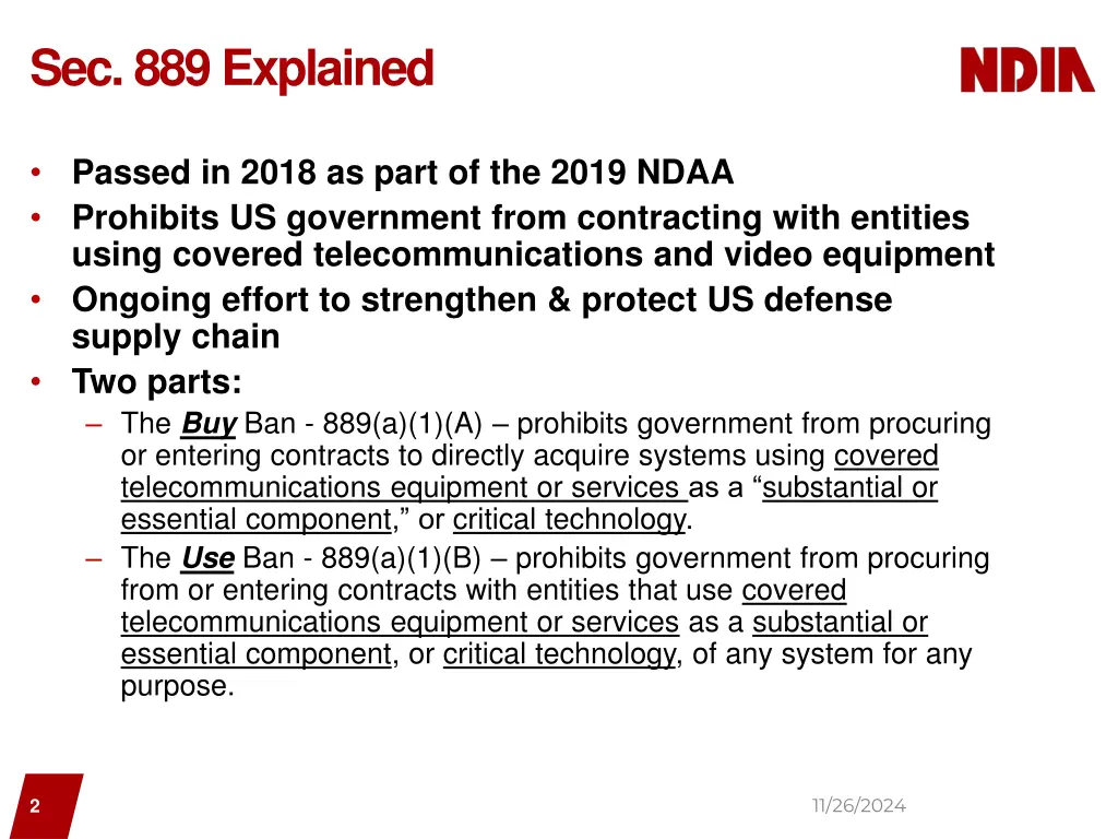 sec 889 explained