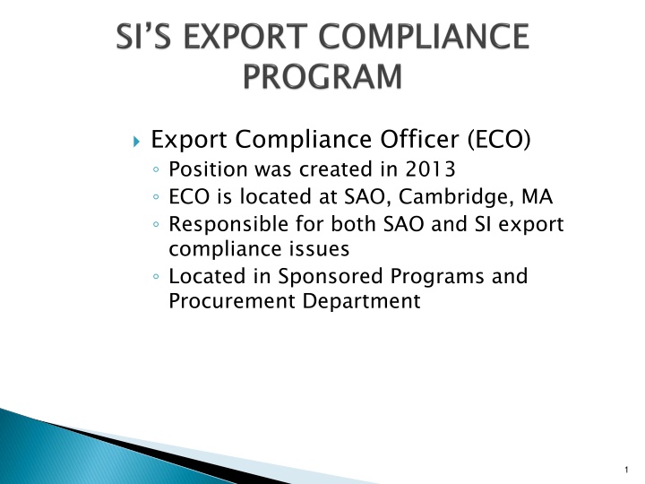 export compliance officer eco position