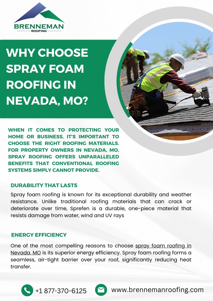 why choose spray foam roofing in nevada mo